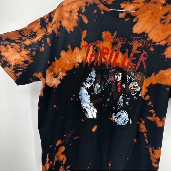 Michael Jackson Thriller Custom Bleach Splatter Short Sleeve Shirt Size 2XL - Picture 5 of 5